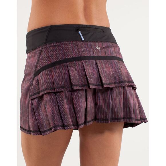 Lululemon Run Pace Setter Skirt Wee Are From Space Black March Multi Size 6 - Picture 1 of 13